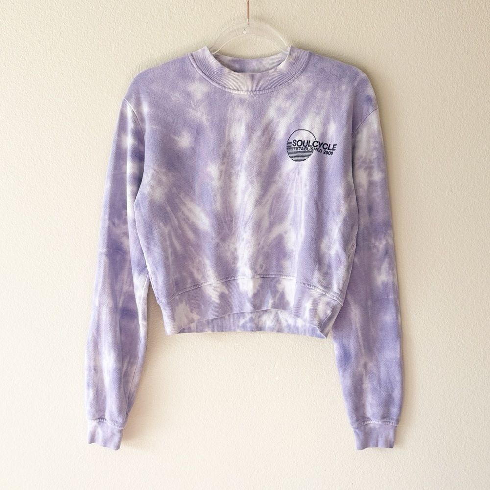 Soul Cycle Tie Dye Crewneck Crop Sweater
